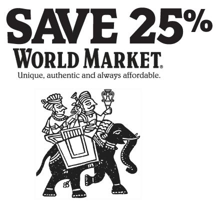 25% off Cost Plus World Market (Online & In-store) | www.neverfullmm.com